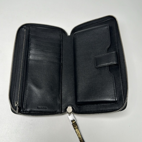 All Saints Fetch Leather Phone Wristlet in Gold